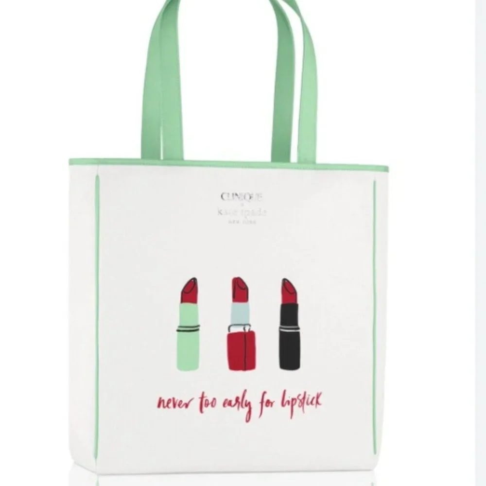 Clinique x Kate Spade New York Set Shopping Tote & Makeup Pouch - Picture 2 of 14